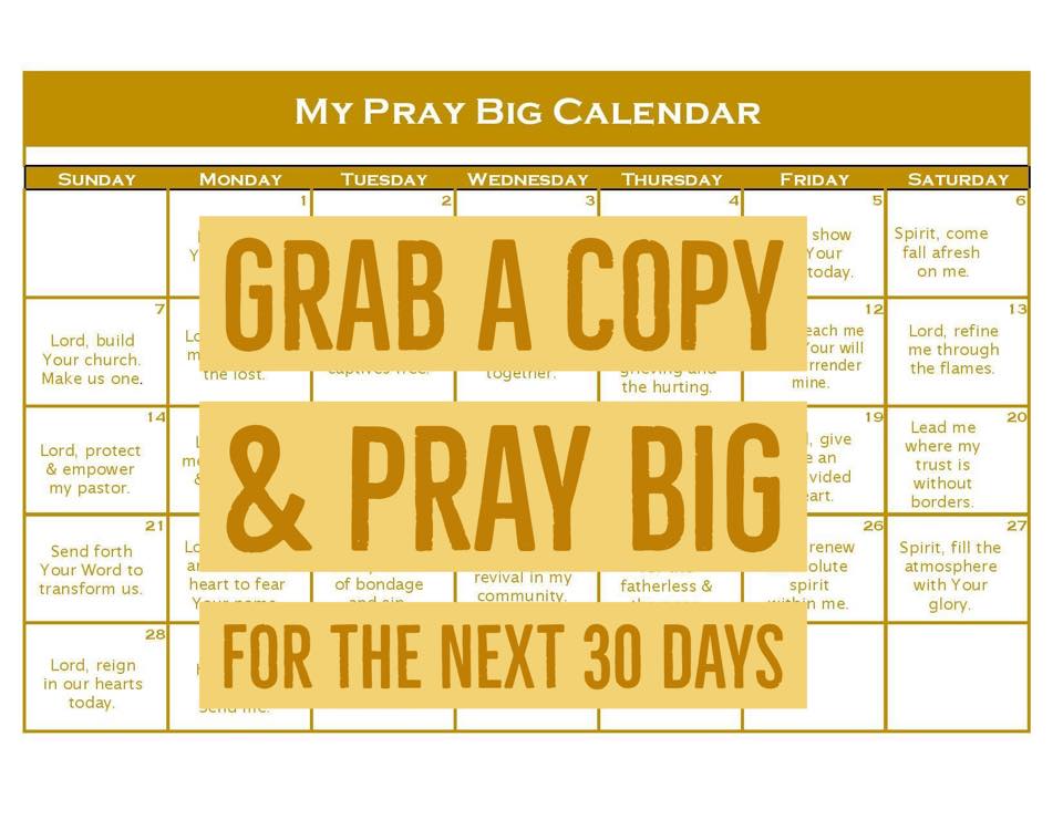 Pray Big Calendar