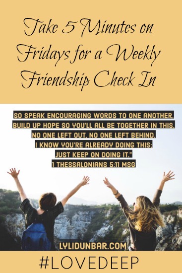 The Weekly Friendship Check In | lylidunbar.com