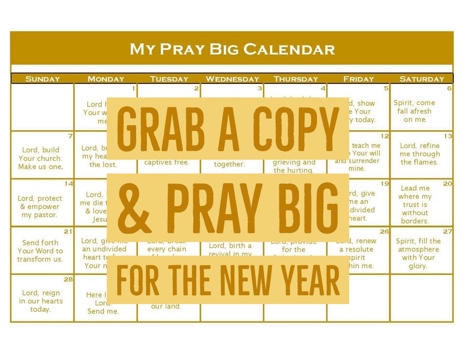 Pray Big Calendar Printable | lylidunbar.com