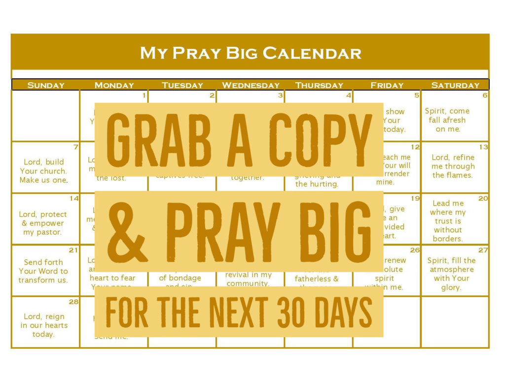 30-Day Pray Big Calendar