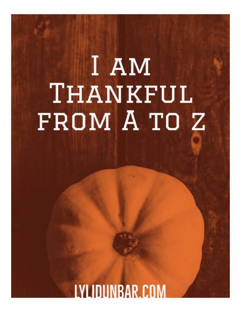 Thankful from A to Z Printable