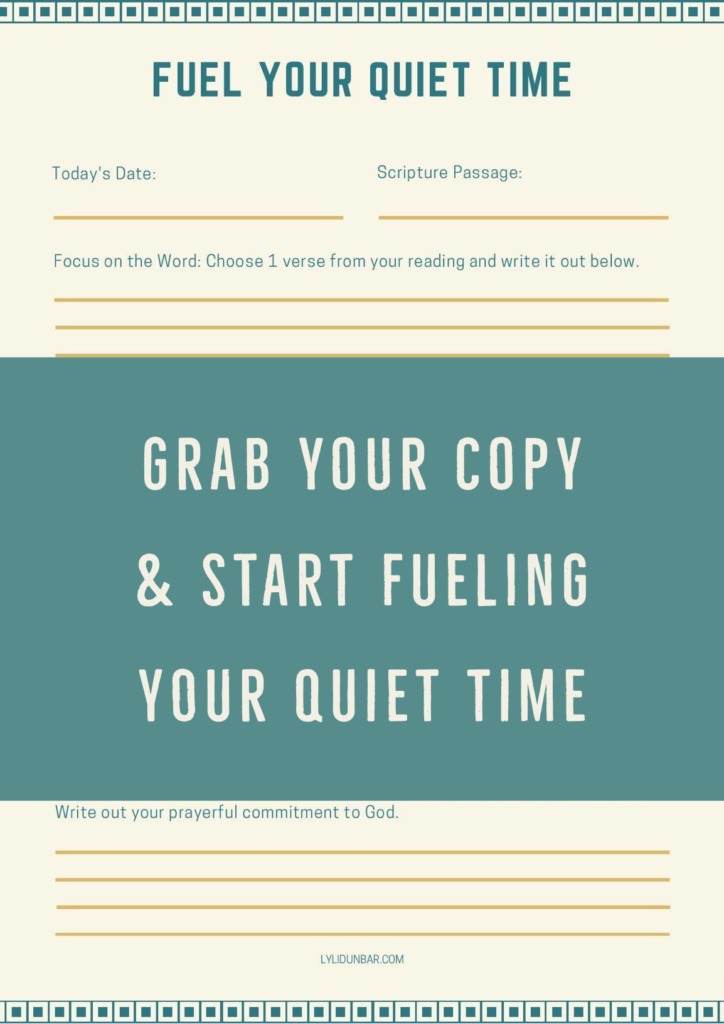 Fuel Your Quiet Time Printable